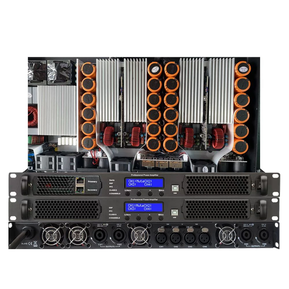 SenMicre DSP4.10P Professional DSP Power Amplifier Dante Processor 4CH DJ Subwoofer AMP 4x1000W Line Array Speaker Preamplifier