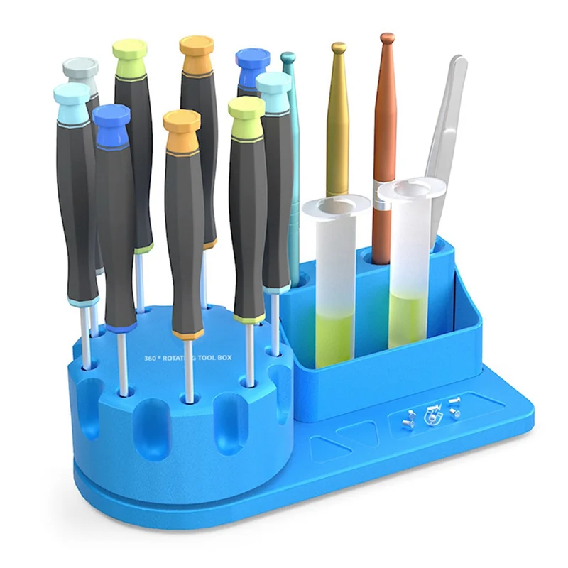 

AF95-Mobile Phone Repair Screwdriver Storage Rack Rotating Parts Box Magnetic Tool Box 360-Degree Rotating Storage Rack