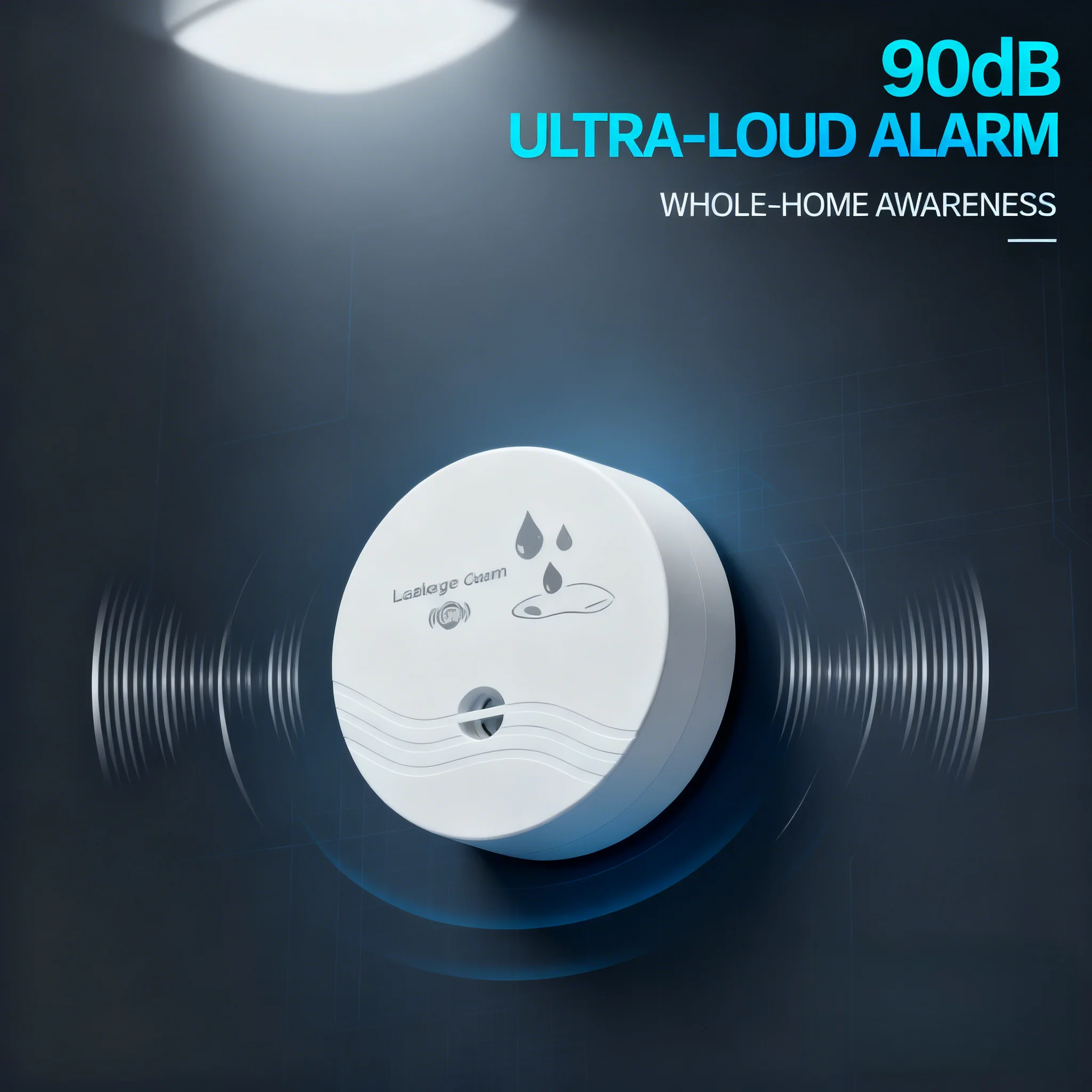 

0.5mm Precision Water Leak Detector, Battery-Powered 90dB Outage-Working for Under Sink & Washing Machine