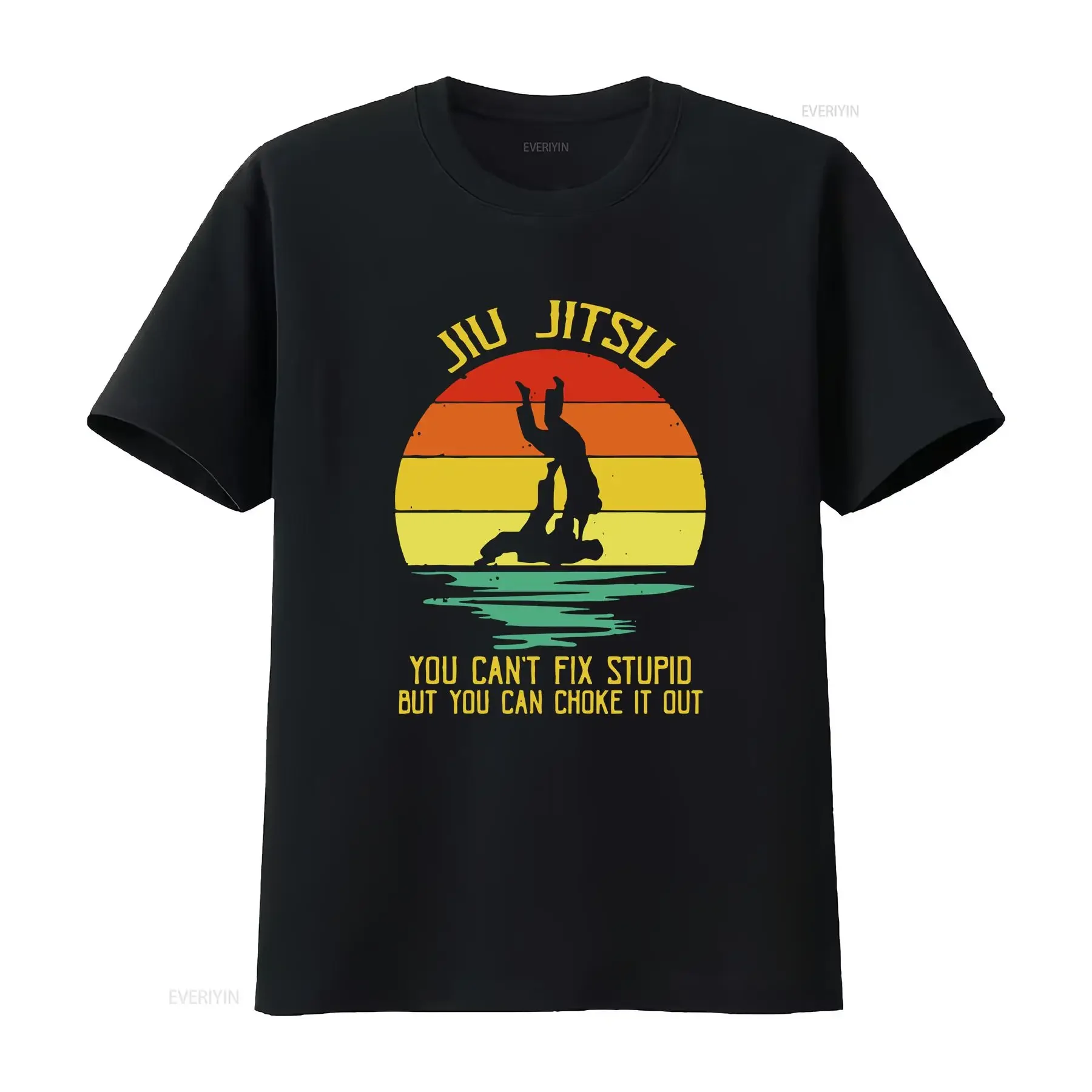 Винтажная мужская футболка Jiu Jitsu You Can't Fix Stupid But Choke It Out, стильная, мягкая, унисекс, для повседневной носки