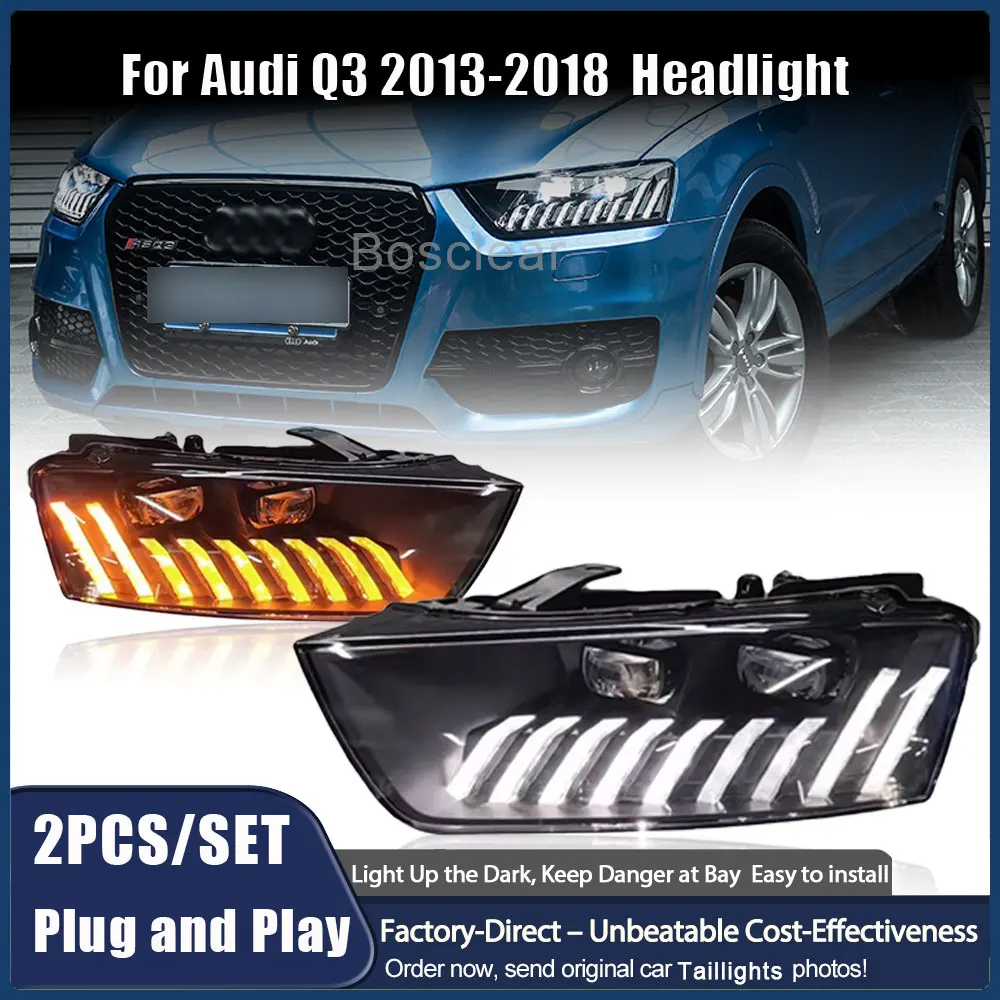 

Car Headlights for Audi Q3 2013-2018 LED Car HeadLamp Assmebly Daytime Running Light Dynamic Turn Signals Automobile Accessories