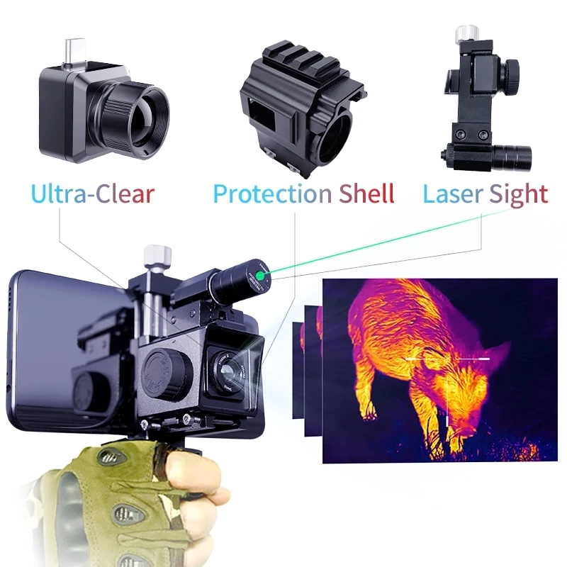 Infiray T2Pro Thermal imager For Phone Android Type C 25Hz Night Vision Hunting With Holder Laser Pointer infrared camera