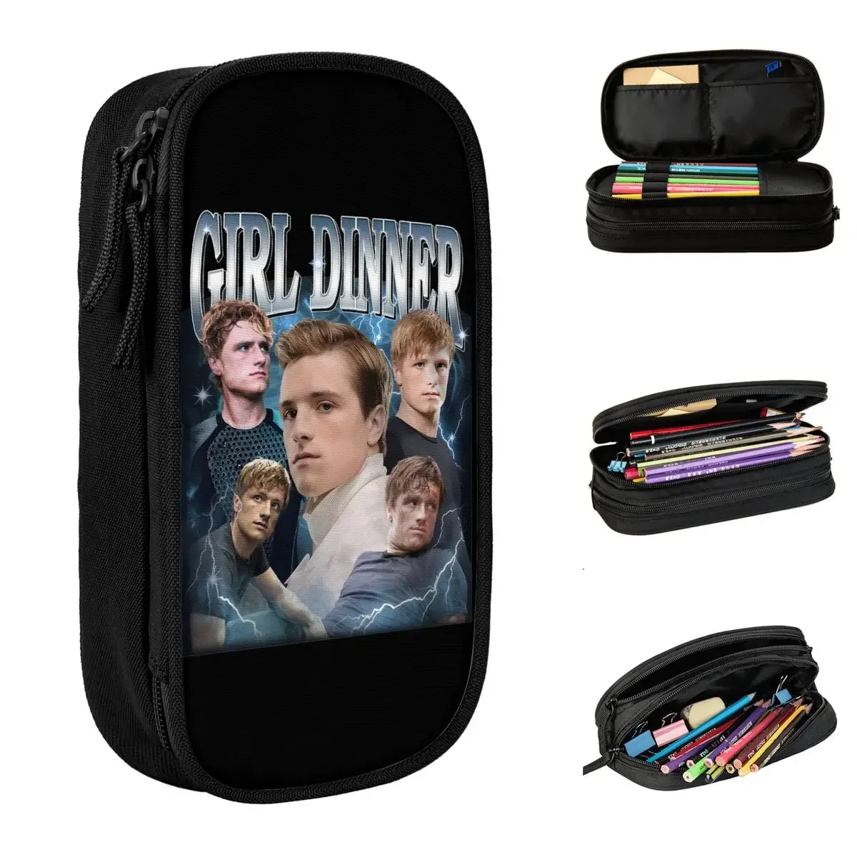 

Retro Josh Hutcherson Girl Dinner Pencil Case Pencilcases Pen Holder Kids Large Storage Bag Students School Cosmetic Stationery