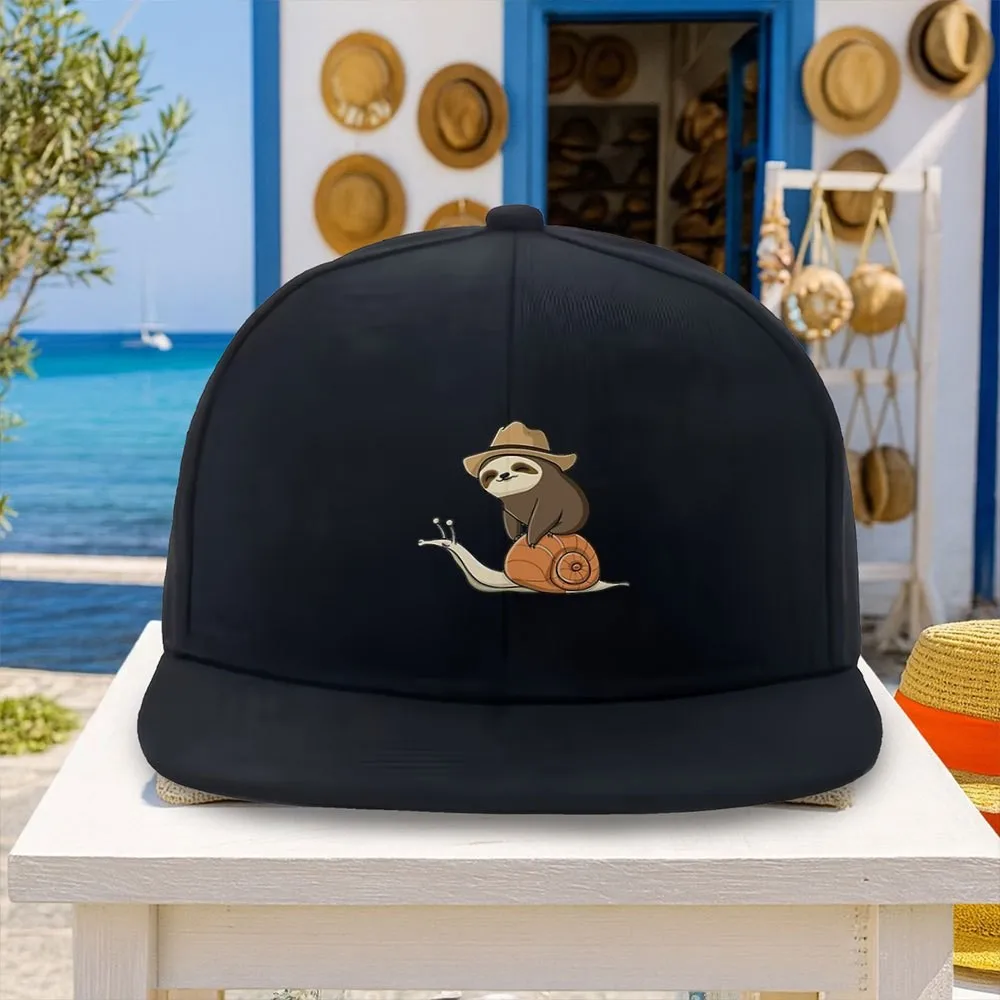 Baseball Cap Featuring A Sloth Riding A Snail, Suitable For Both Men And Women Adjustable Outdoor Hat