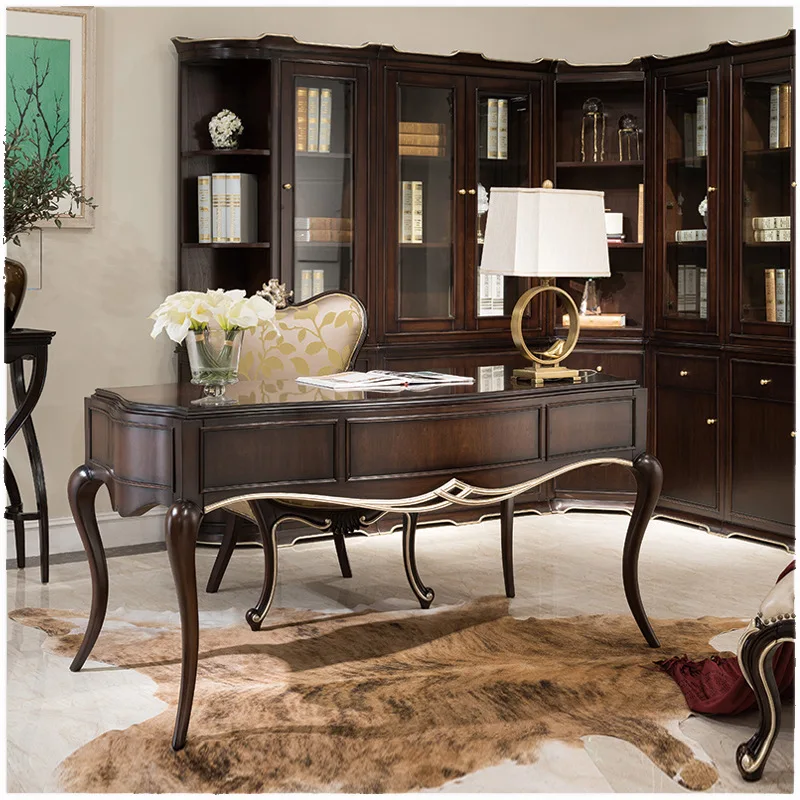 French neoclassical solid wood desk, simple desk desk