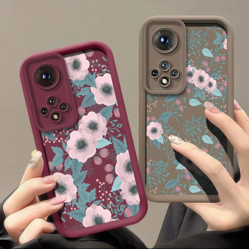 Florals Pattern Silicone Phone Case For Huawei Honor 70 50 SE 20 400 Lite 300 Pro 200 90 Lite Shockproof Protective Bumper