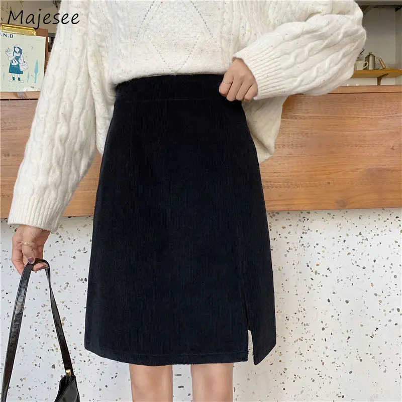 

Mini Skirts Women M-4XL Office Lady Elegant Side-split Prevalent Chic Slender Young Empire Temperament Vintage Feminine Hot Sale