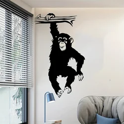 Large Funny Monkey Tree Wall Stickers for Living Room Bedroom Decoration Cartoon Jungle Forest Animal Branch Vinyl Wall Decals