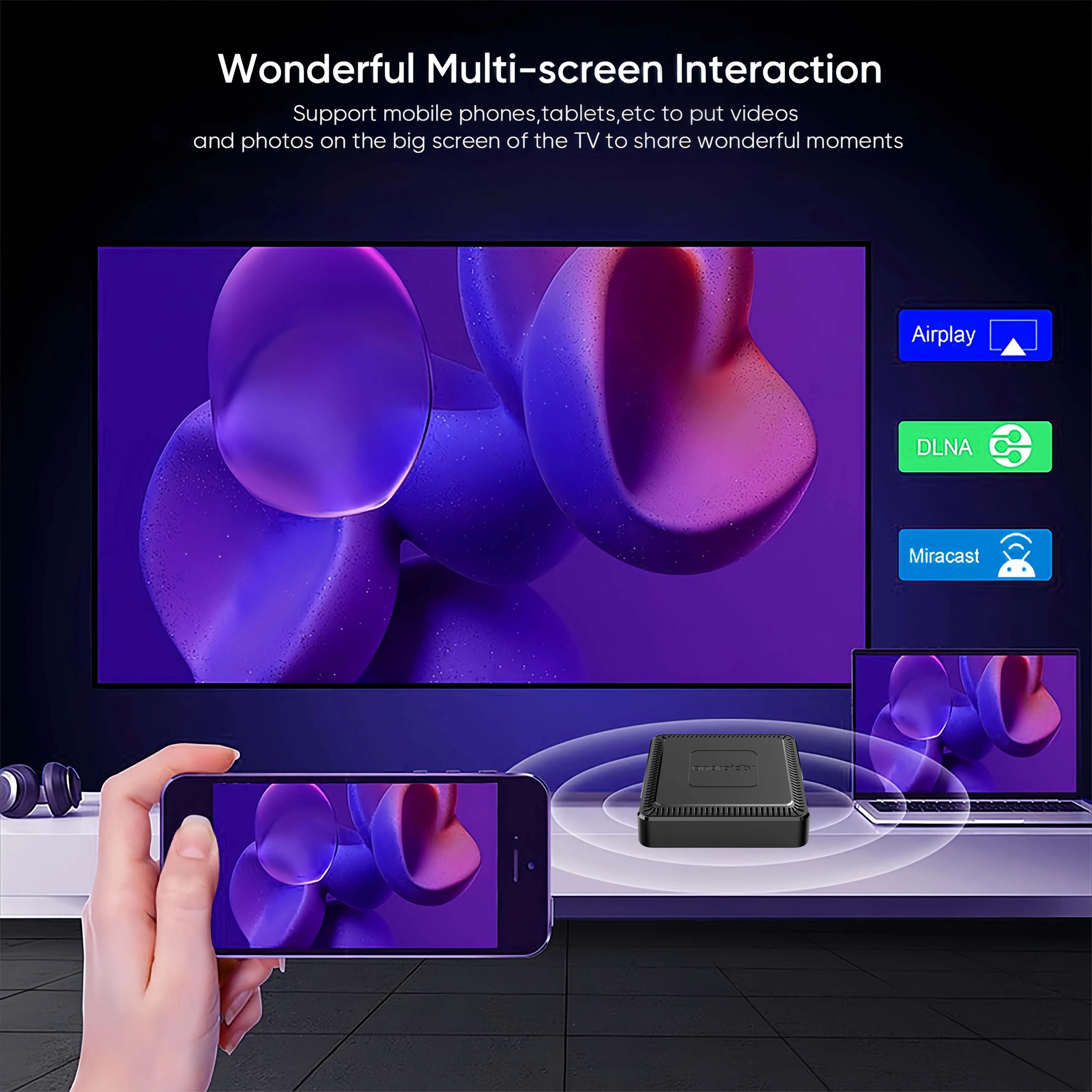صندوق تلفاز ذكي يعمل بنظام Android، مسرح منزلي، Netflix، YouTube Allwinner H313 1000M، Wifi 6، فيديو 4K، MORTAL Q7، مساعد صوتي، Chromecast