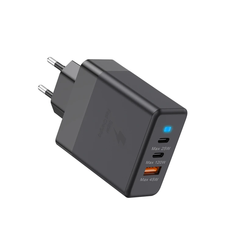 Lenovo 120W USB Dual Type-C Multi Port Mobile Phone Charger EU US UK Full Protocol Super Fast Charging Headband Indicator Light