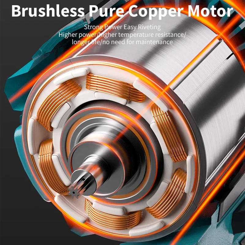 Makita  Brushless Electric Rivet Gun For Makita 18V Battery LED Cordless Rivet Nut Gun Automatic Riveting Tool
