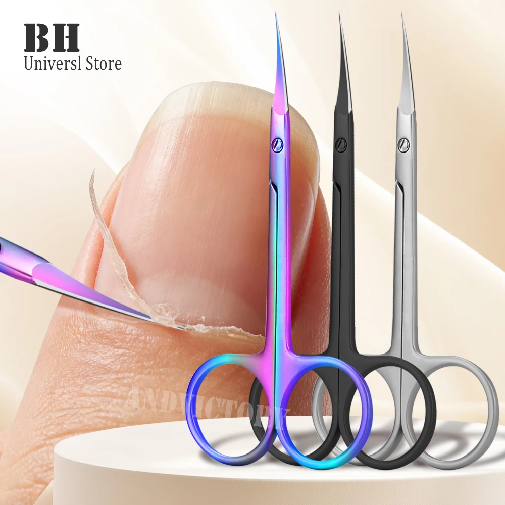 

1Pcs Russian Cuticle Scissors Nipper Dead Skin Scissors Stainless Steel Manicure Tools Portable Exfoliating Nail Trimmer Clipper