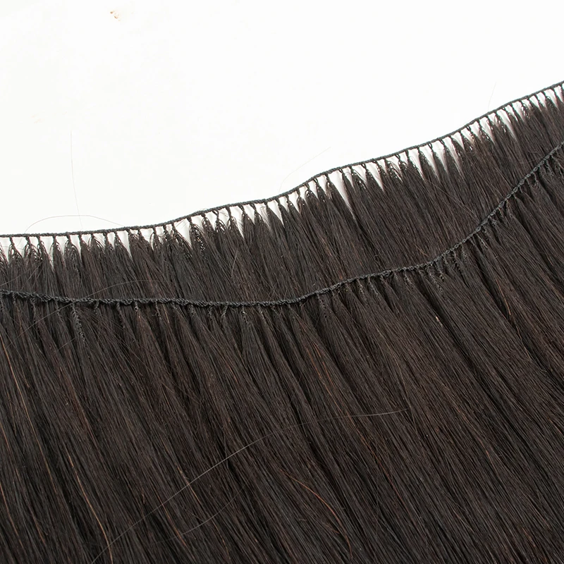 VADES Invisible Feather Hair Extensions Human Hair Long Straight Hair Extension Natural Sew In Microring Hair Weft for Women