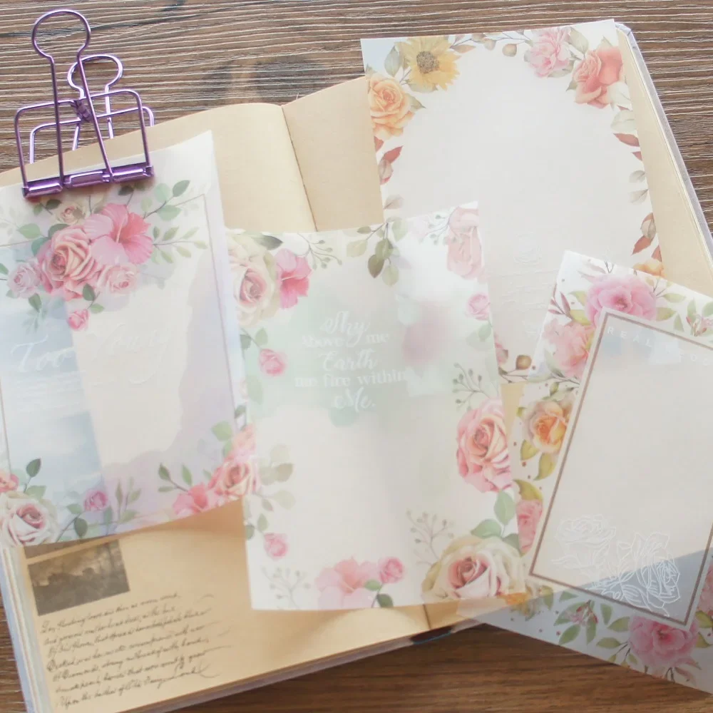 

15 Sheet Sulfuric Acid Paper Flower Background Paper Craft Paper Gift Decoration Scrapbooking Handmade DIY