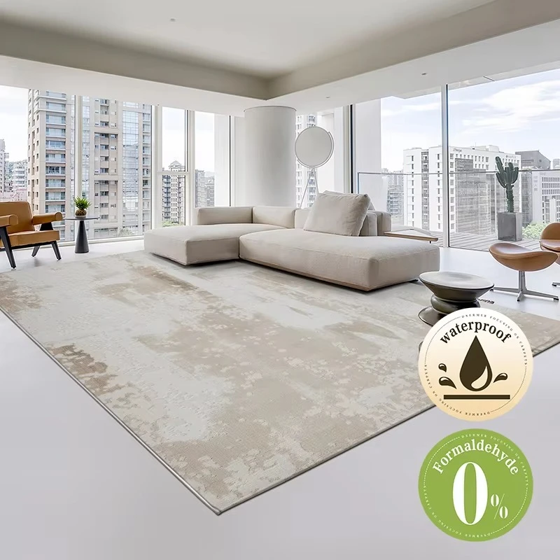Luxury White Floor Area Rugs Living Room Large Massive Carpet Antibacterial Wall to Wall Carpet Grey Rugs Can Custom