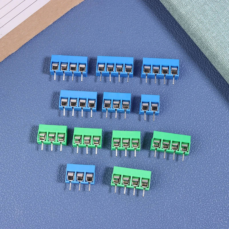 50Pcs/Box PCB Terminal Block Connector Pitch 5.0mm KF301 Straight Pin 2/3/4P Screw PCB Terminal Blocks Connector Assortment Kit