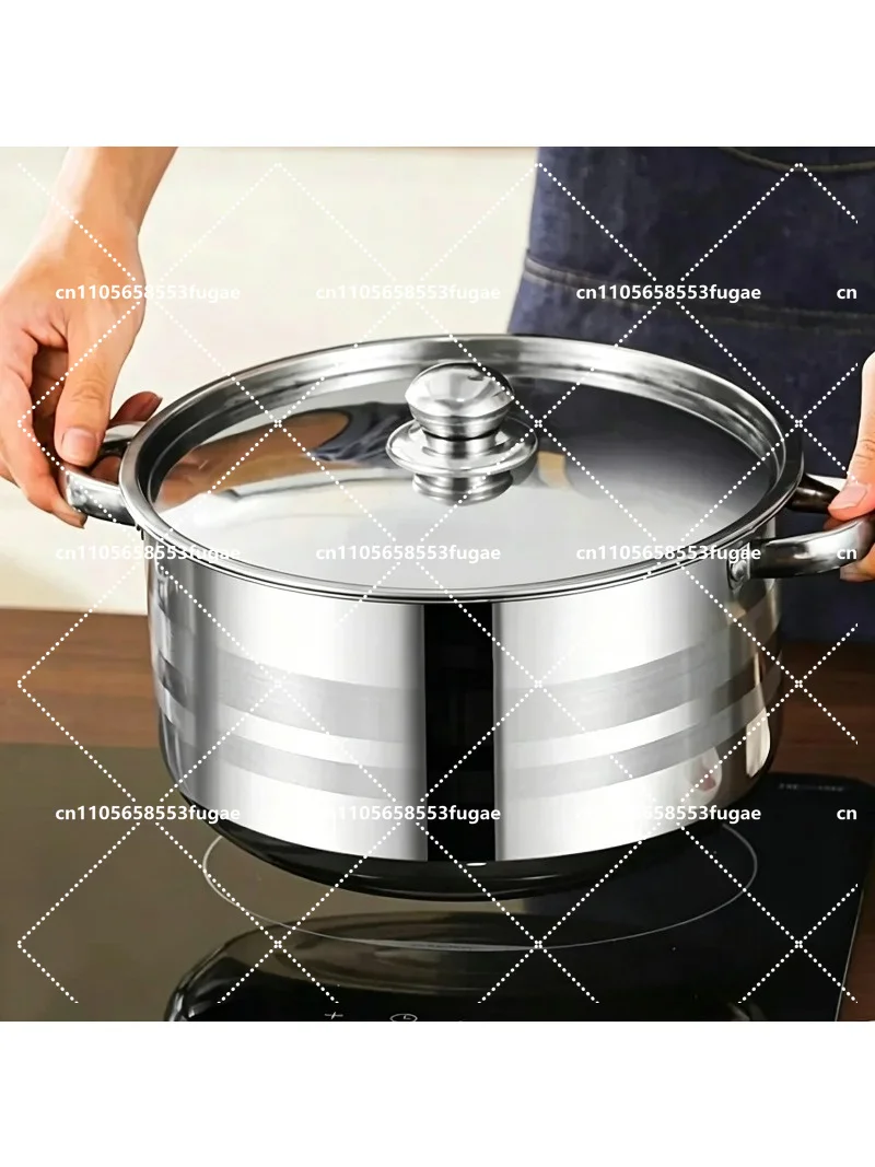 

5-Piece Stainless Steel Cookware Set with Pots, Induction & Gas Compatible Cooking Set