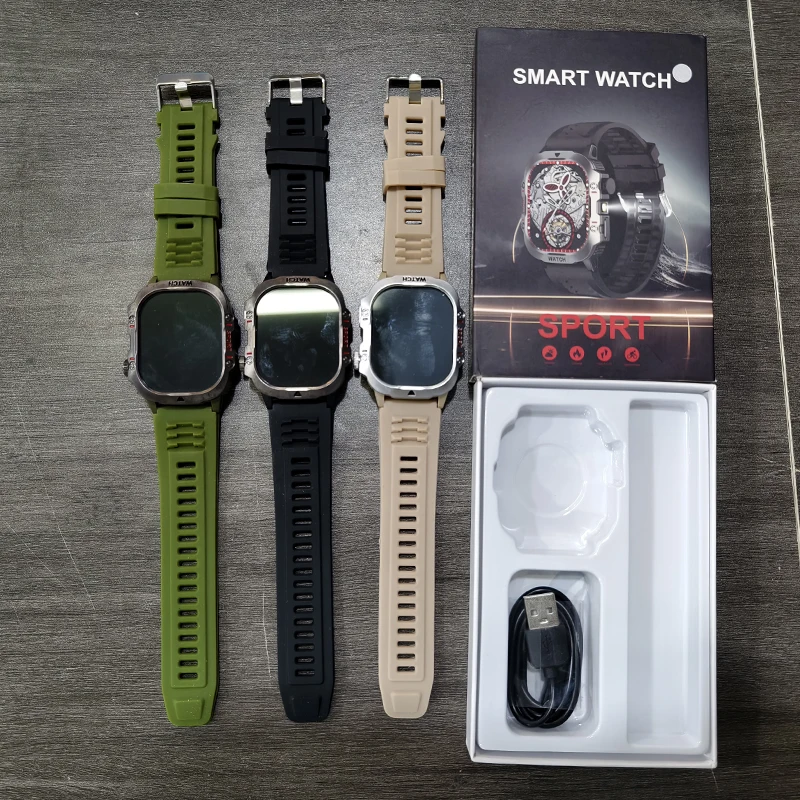 ใหม่ไฟฉายสมาร์ทวอทช์ LED การตรวจสอบอัตราการเต้นของหัวใจการโทรผ่านบลูทูธการติดตามเส้นทางการเคลื่อนไหวฟิตเนสผู้ชายผู้หญิงสมาร์ทวอทช์