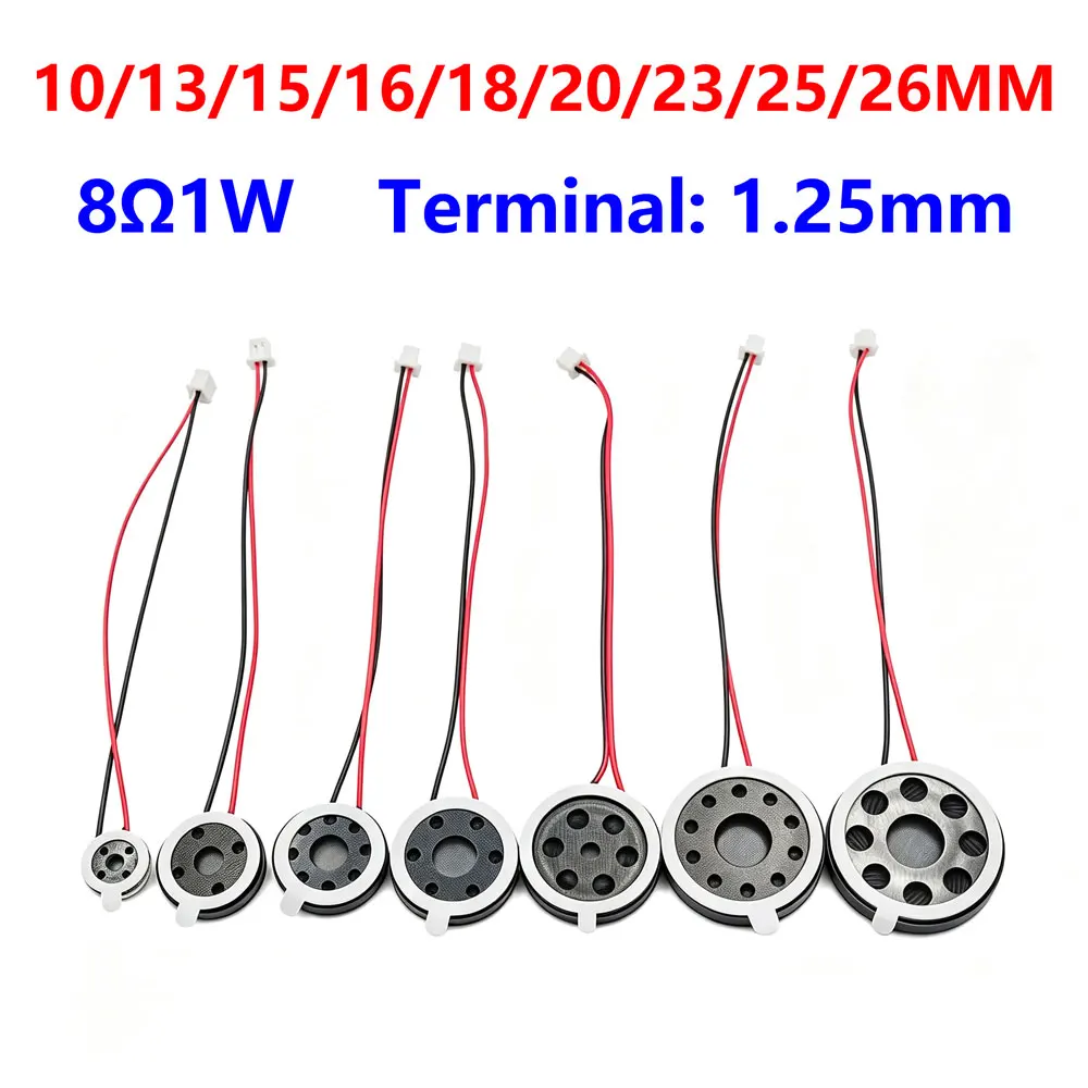 1pcs Speaker Loudspeaker Audio Alarm 8R 8 ohm 1W 10mm/13mm/15mm/16m/18mm/20mm/23mm/25mm/26mm Tablet Phone Computer Trumpet Horn