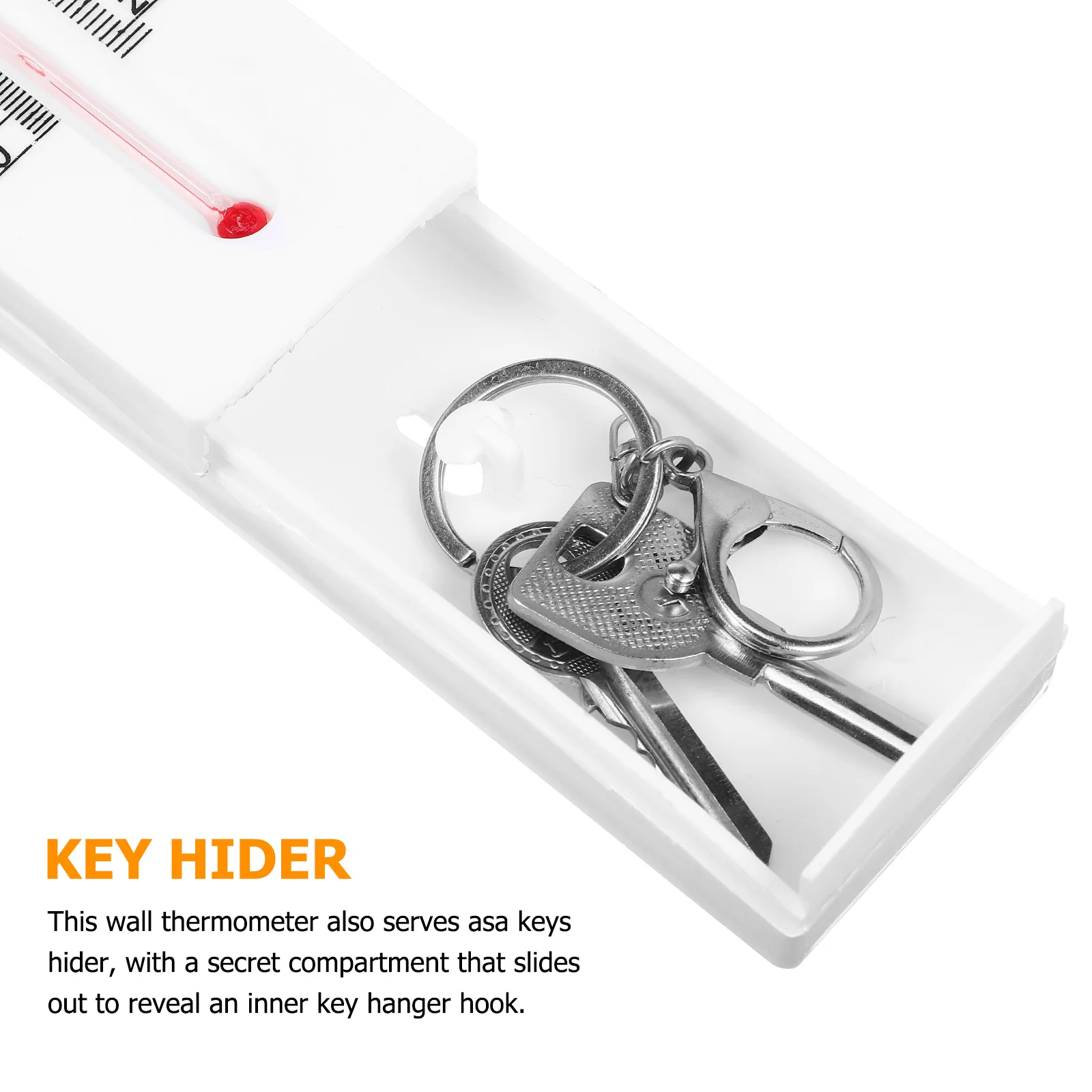 

Wall Mount Thermometer Key Hider Outdoor Indoor Decorative Dual Units Celsius Fahrenheit Hidden Compartment Hook