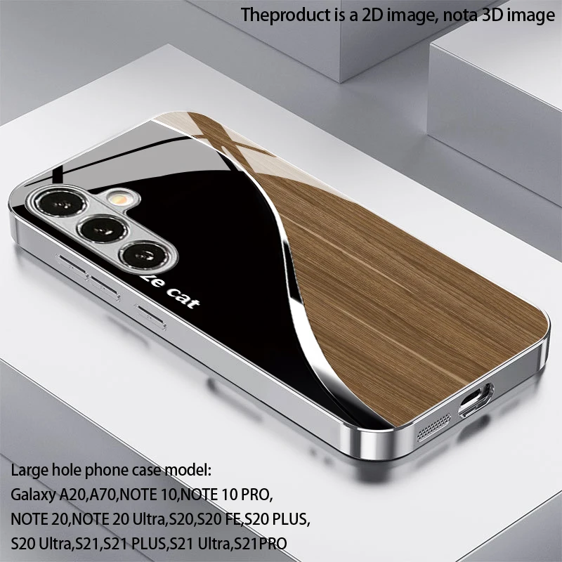 2D Simple Cat Pattern Mobile Phone Case for Samsung S26 S25 S24 S23 S22 S21 S20 A56 A36 A16 - Glass Protective Cover view 6