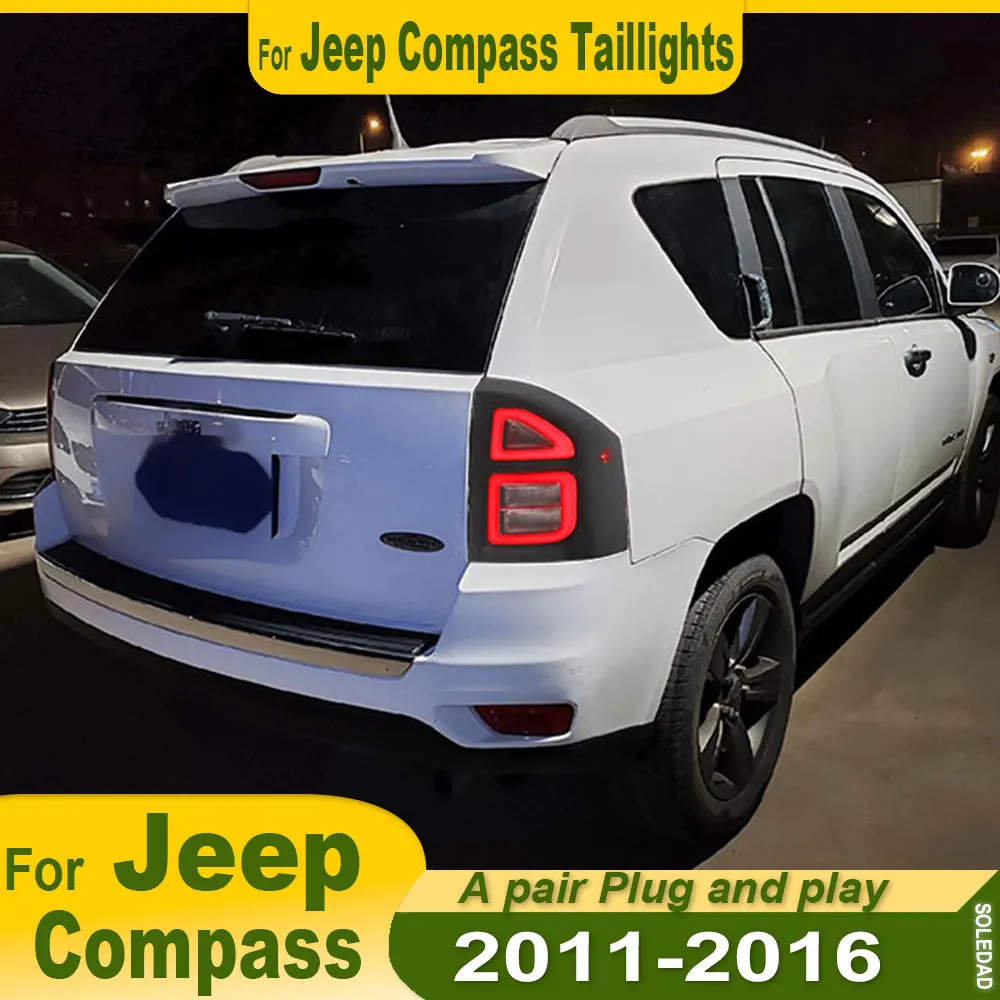 Car TailLight For Jeep Compass 2011 2012 2013 2014 2015 2016 Rear  Tail Lamp Rear Stop Brake Fog Taillamp Plug and play