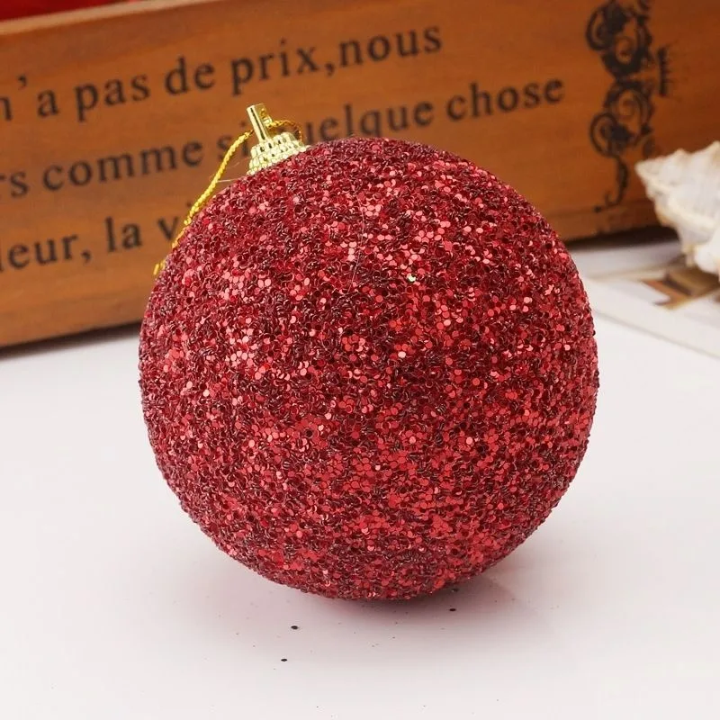 6/30 قطعة بريق الشمبانيا الأبيض الأحمر كرات عيد الميلاد الحلي تألق شجرة عيد الميلاد معلقة الكرة المعلقات السنة الجديدة ديكور الحفلات