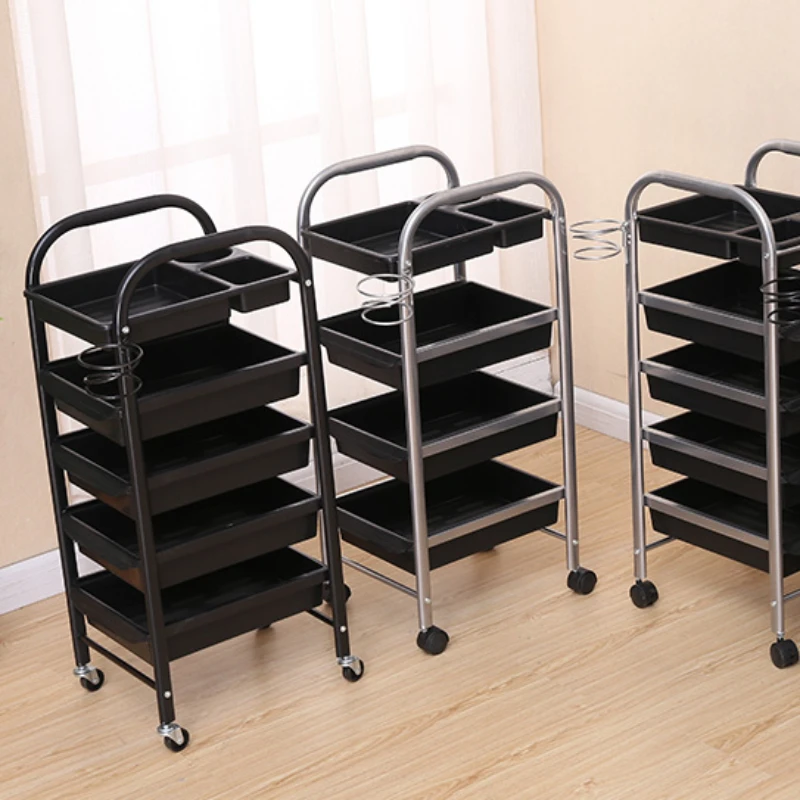 Rolling Salon Trolly Storage Cart Drink Hairdressing Salon Trolly Professional Makeup Wagen Mit Rollen Beauty Furniture YN50ST