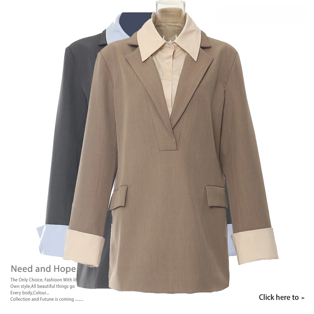 

Осенне-зимнее свободное пальто средней длины с длинными рукавами и воротником, в стиле колор-блок, для женщин, деловой повседневный стиль