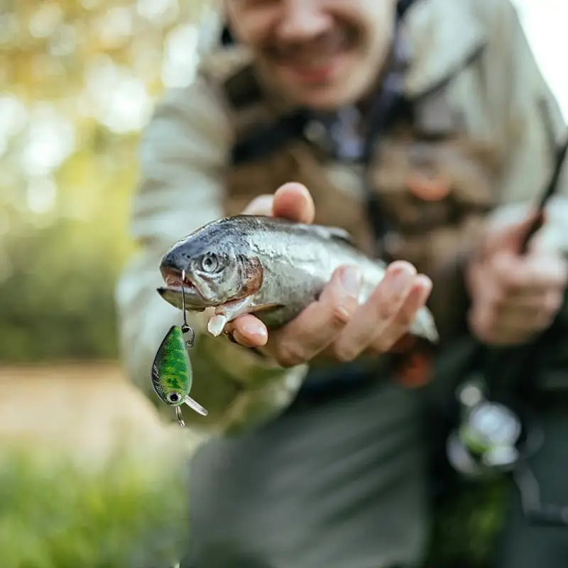 Fishing Lures For Freshwater Flexible Fishing Gear Fish Bait With Streamlined Body & Square Mouth Design For Bass Yellow Perch