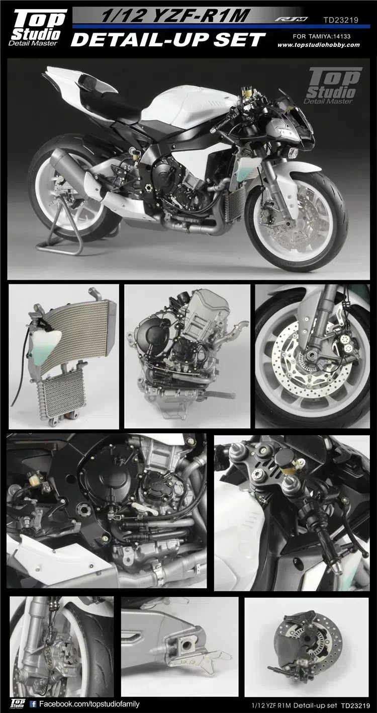 TopStudio 1:12 YZF-R1M Renovation Set TD23219 Modifying and Assembling Model Accessories