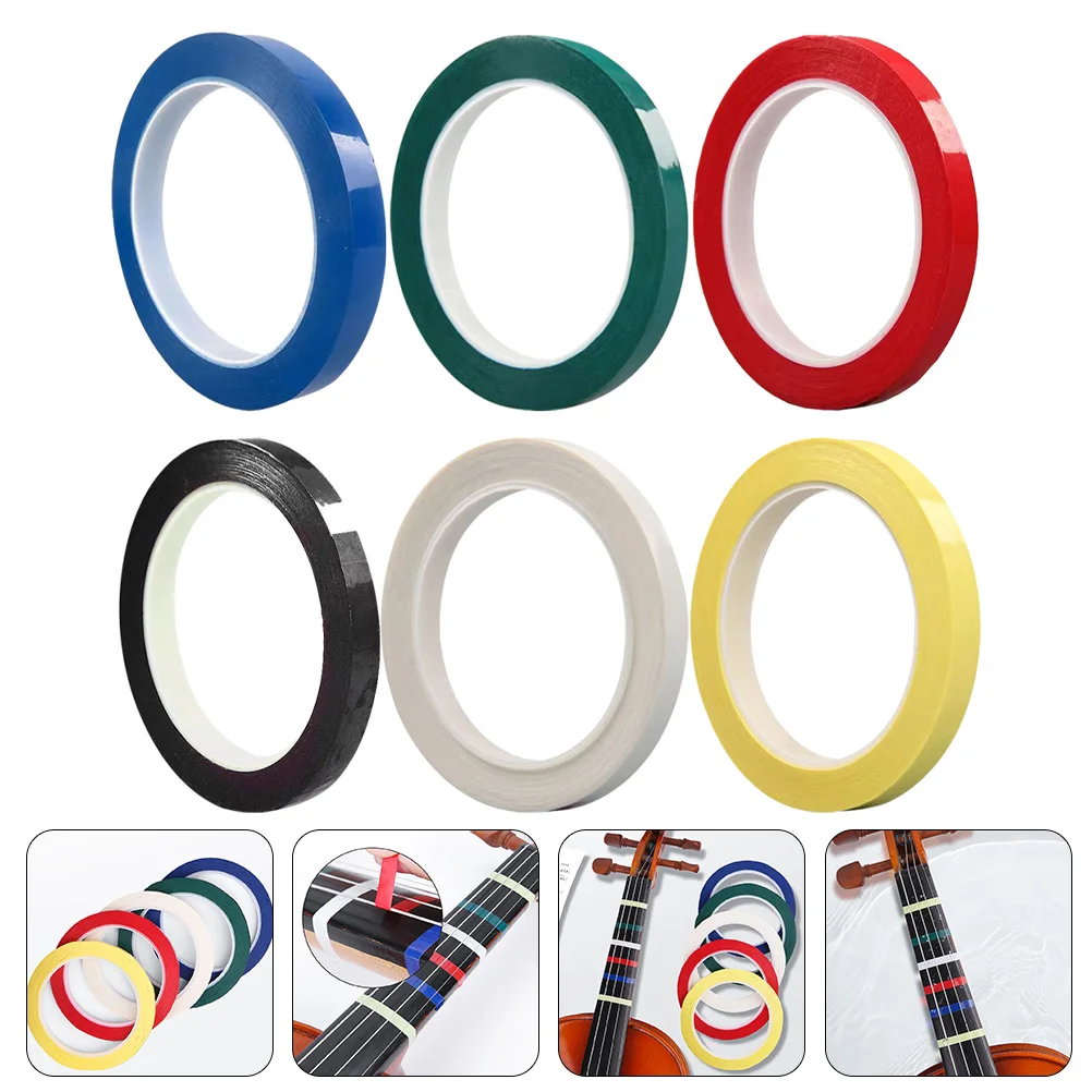 6 Pcs Violin Sticker Fingerboard Stickers Tapes for Fingers Guide Magnetic Round Cello Pvc