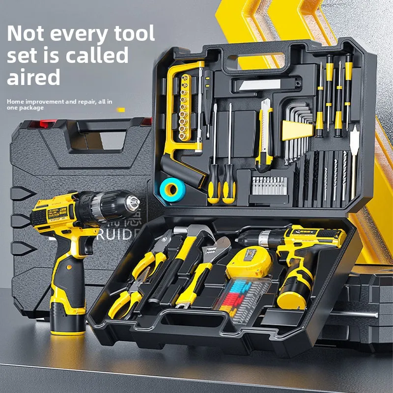 12V Cordless Drill Tool Kit with Hand Tools and Storage Case, Electric Screwdriver and Drill Set for Home Decoration and Repair