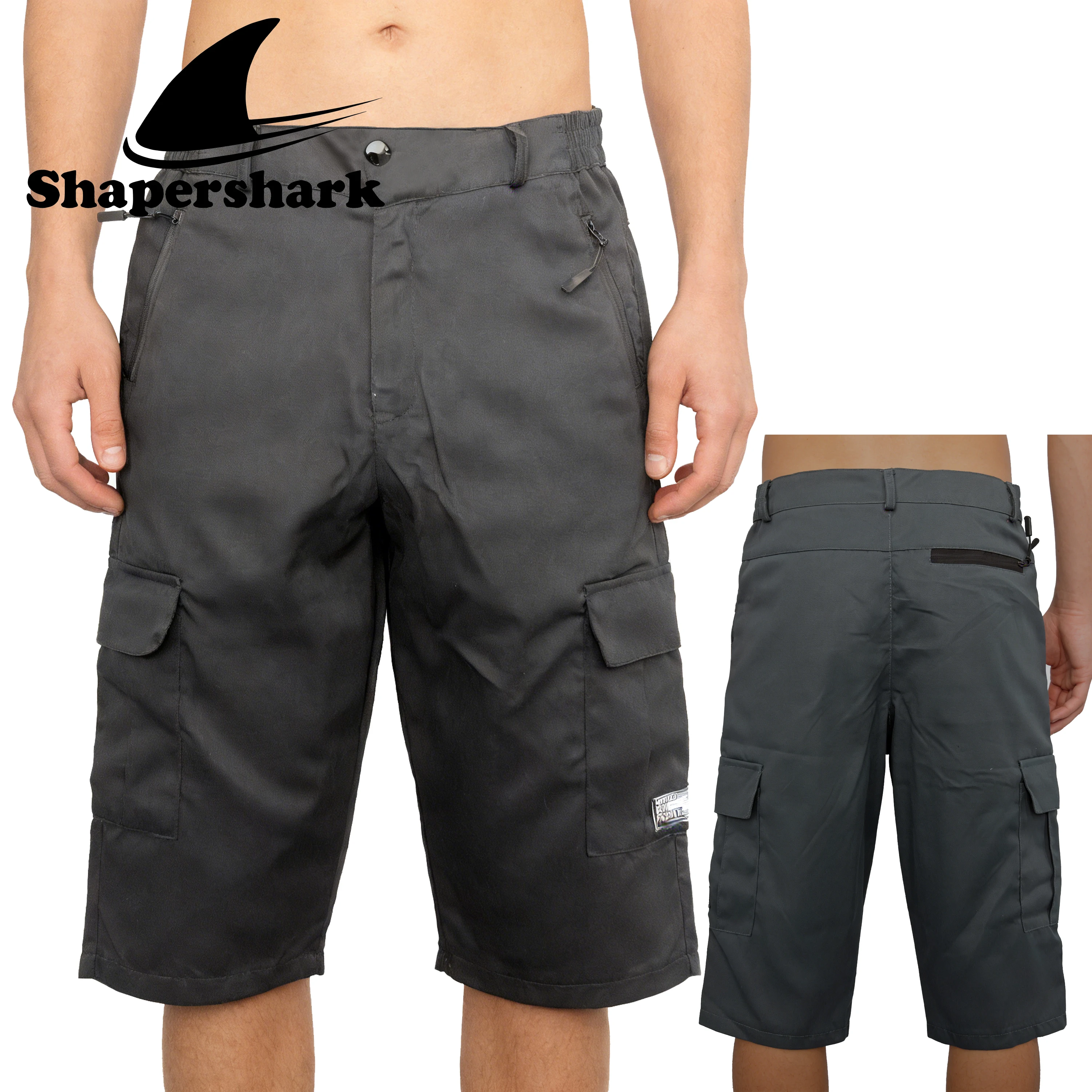 

Мужские повседневные рабочие шорты Shapershark с множеством карманов / шорты до колена однотонные для активного отдыха, походов и спорта