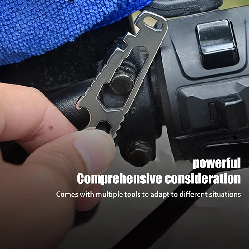 New Mini Multifunctional Stainless Steel Pry Bar - EDC Hex Wrench Bottle Opener Portable Outdoor Bicycle Repair Tool