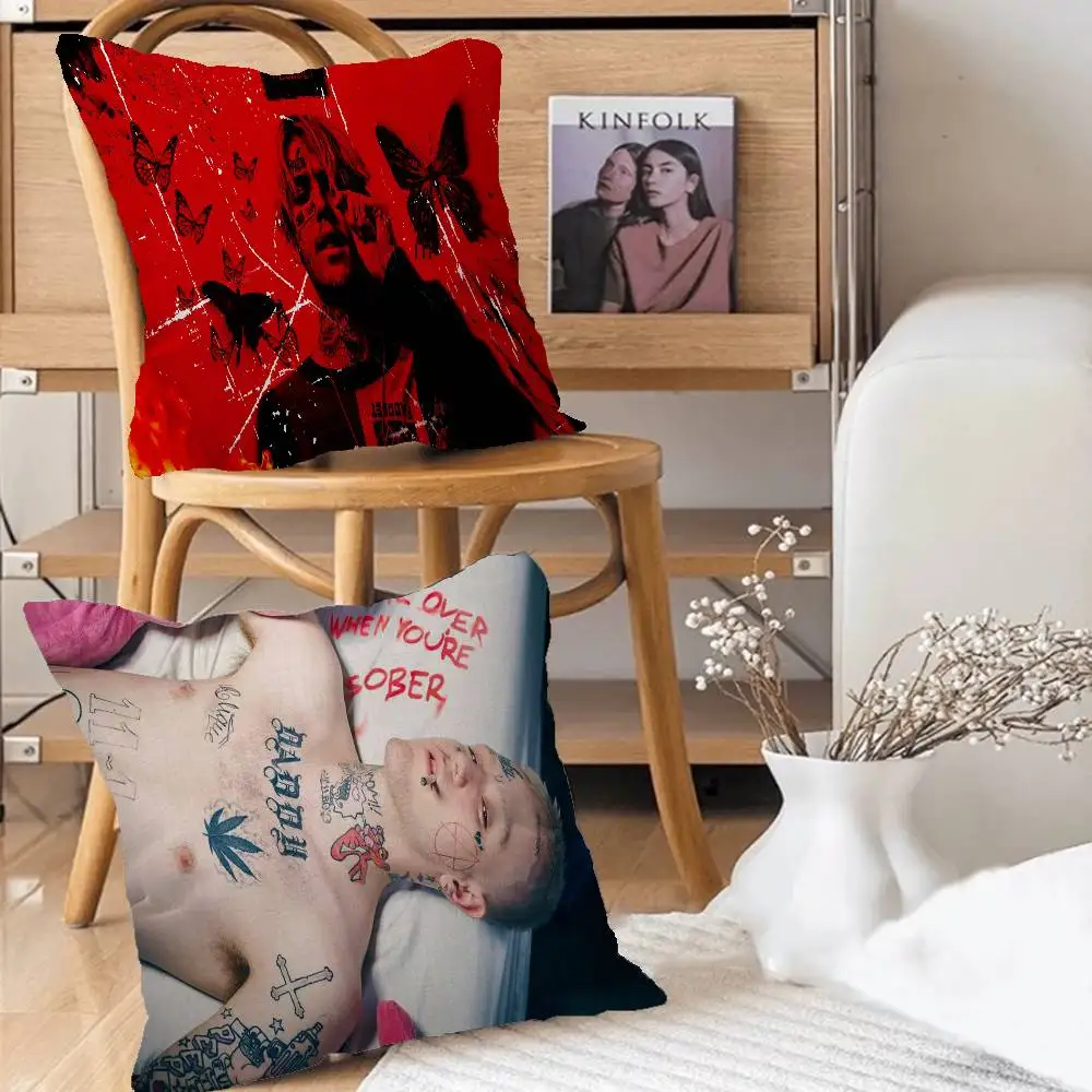 Funda de cojín de rapero Lil P-Peep, almohada decorativa para sofá, funda decorativa para el hogar, fundas de almohada