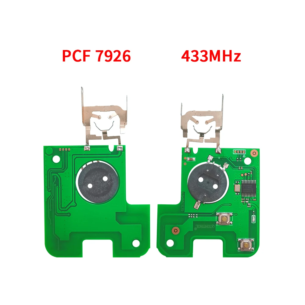 XNRKEY 2 Button10pcs Smart Card Key PCF7926(Universal Aftermark7947) Chip 433Mhz No Words No Logo Grey Blade for Renault Laguna