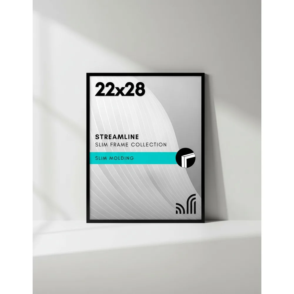 

Тонкая черная фоторамка 22x28 с полированным оргстеклом — настенная фоторамка — подвесная фурнитура в комплекте