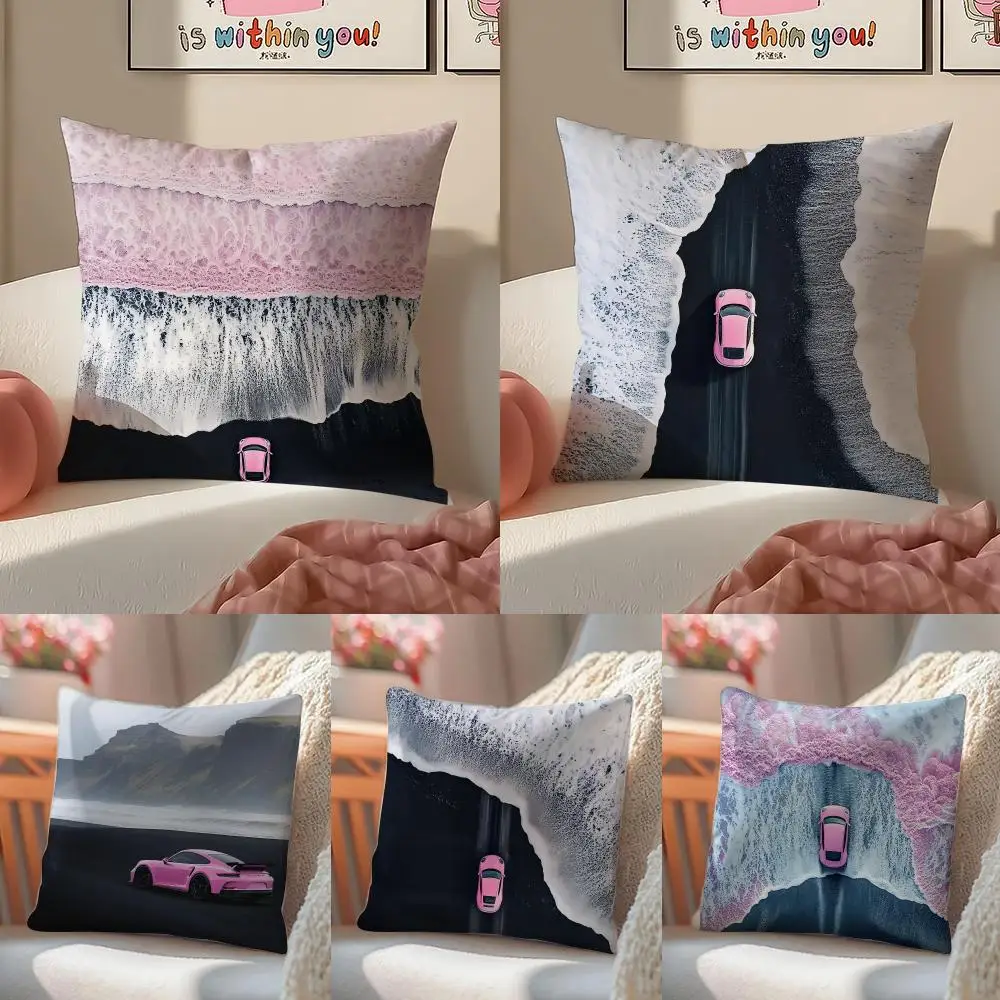 

Креативный чехол для подушки с принтом в черно-розовых тонах, льняная наволочка, мягкий декор для дивана, дома, комнаты
