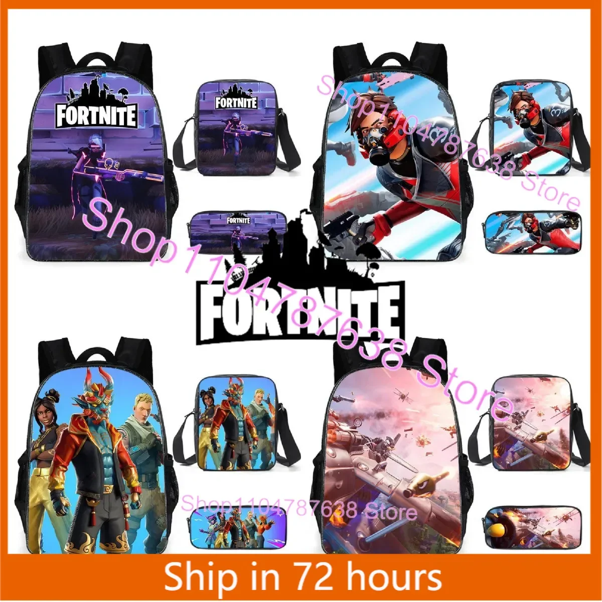 Mochila F-FORTNITE Battle Royale Victory, mochila escolar de dibujos animados en 3D para niños, cómoda mochila para ordenador portátil para escuela primaria, Unisex