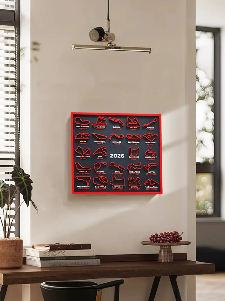 2026 التقويم الإبداعي F1 سباق التقويم مكان المنافسة تاريخ غرفة المعيشة غرفة نوم مدخل بار مقهى الفن الديكور #5