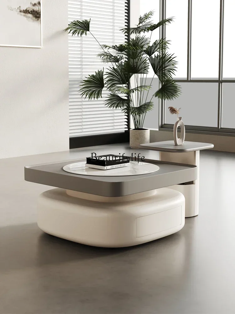 

LSlate square coffee table living room household light luxury size coffee table combination