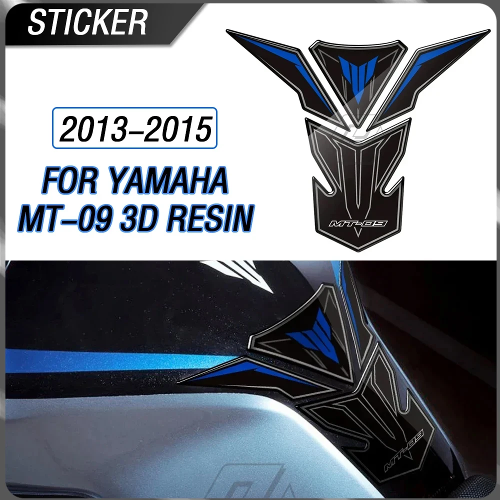 

Для Yamaha 2013-2015 MT-09 3D аксессуары для мотоциклов из смолы, накладка на топливный бак, черная, красная защитная наклейка
