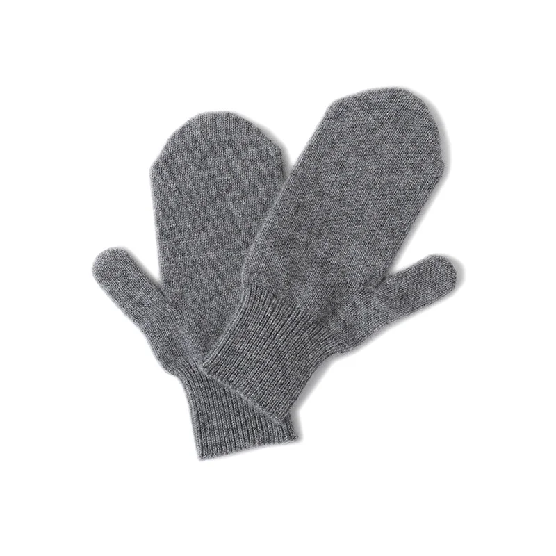 Простой стиль, 100% кашемир, утепленные женские зимние теплые вязаные кашемировые перчатки с длинными пальцами, милые милые велосипедные варежки