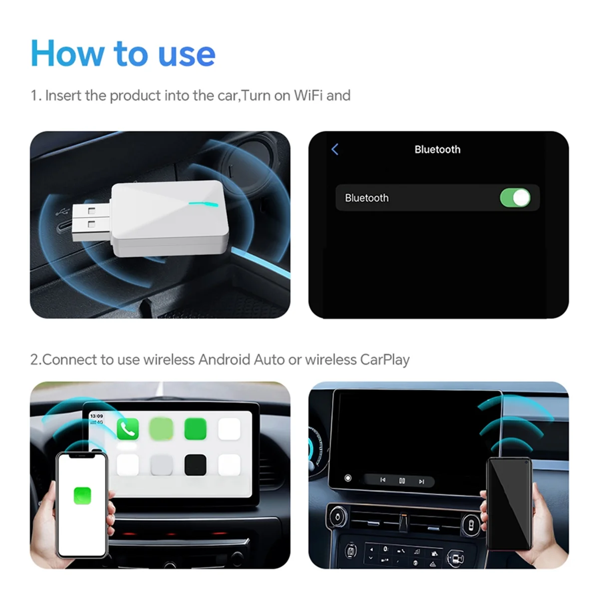 M85K Mini U3 Smart Box Wireless CarPlay Direct Plug-in Dual Use Android Auto Plug & Play OTA Online Upgrade Auto Connection,A
