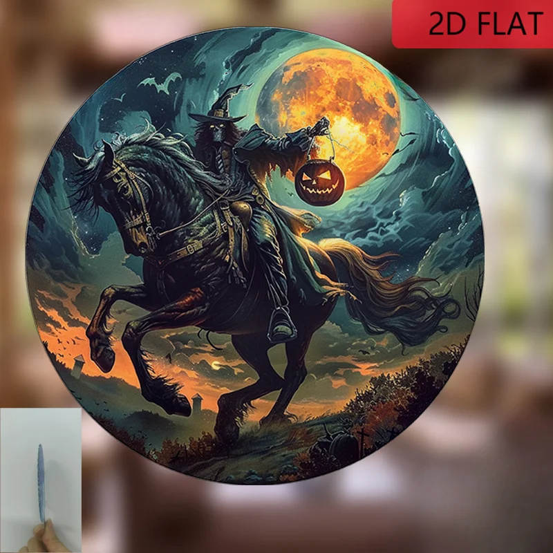 2D Flat, 2D Flat Sun Catcher, Acrylic Colored Sun Catcher, Transparent Double-Sided HD Printed Halloween Crystal Night Light - H