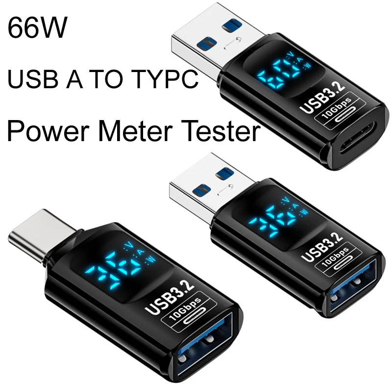 Adaptador de pantalla Digital USB 3,2 de 66W USB A a tipo C OTG para iPhone 15 Samsung PC portátil adaptador de carga rápida usb a tipo c