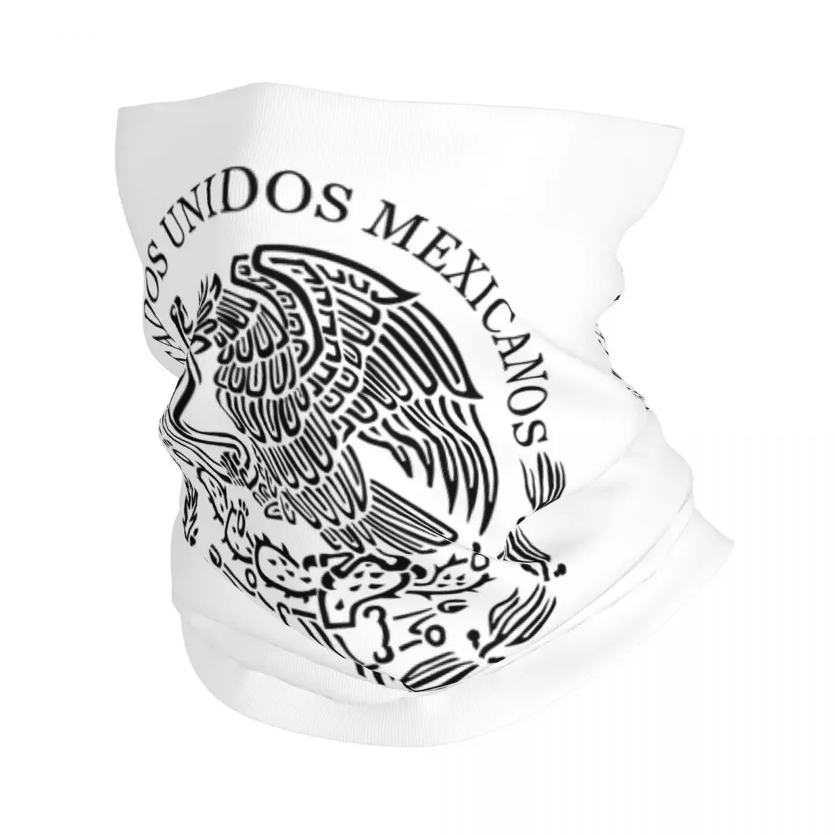 Coat Of Arms Of Mexico Neck Gaiter Men Women Windproof Winter Mexican Flag Seal Bandana Scarf for Hiking