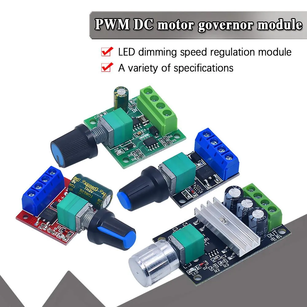 DC 1.8V-35V 2A 3A 5A 10A 30W 80W 90W PWM Motor Speed Controller Low Voltage Motor Speed Controller PWM Adjustable Drive Module