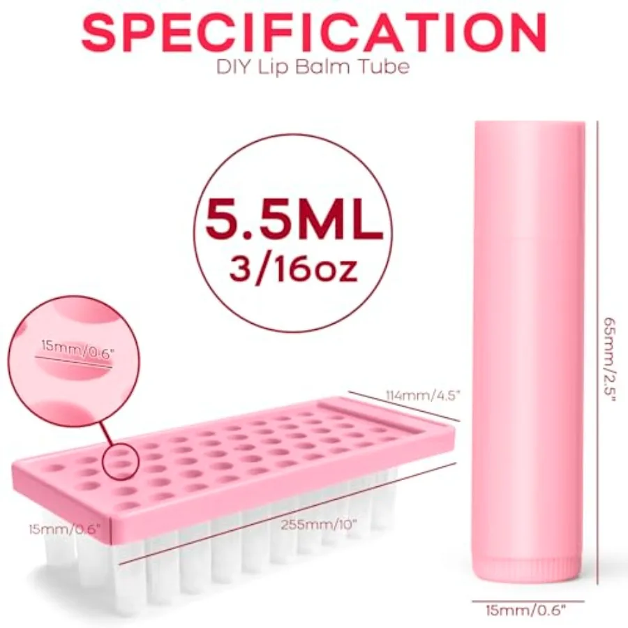 Lip Balm Filling Tray with Scraper and Spatula 1 Set, 50-Cavity Mold for DIY Lip Balm and Lipstick, BPA-Free